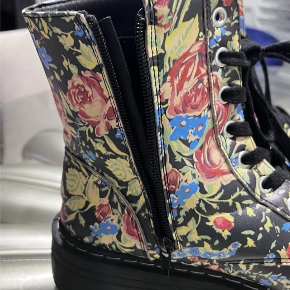 Floral Combat Boots for Women - Picture 10 of 11